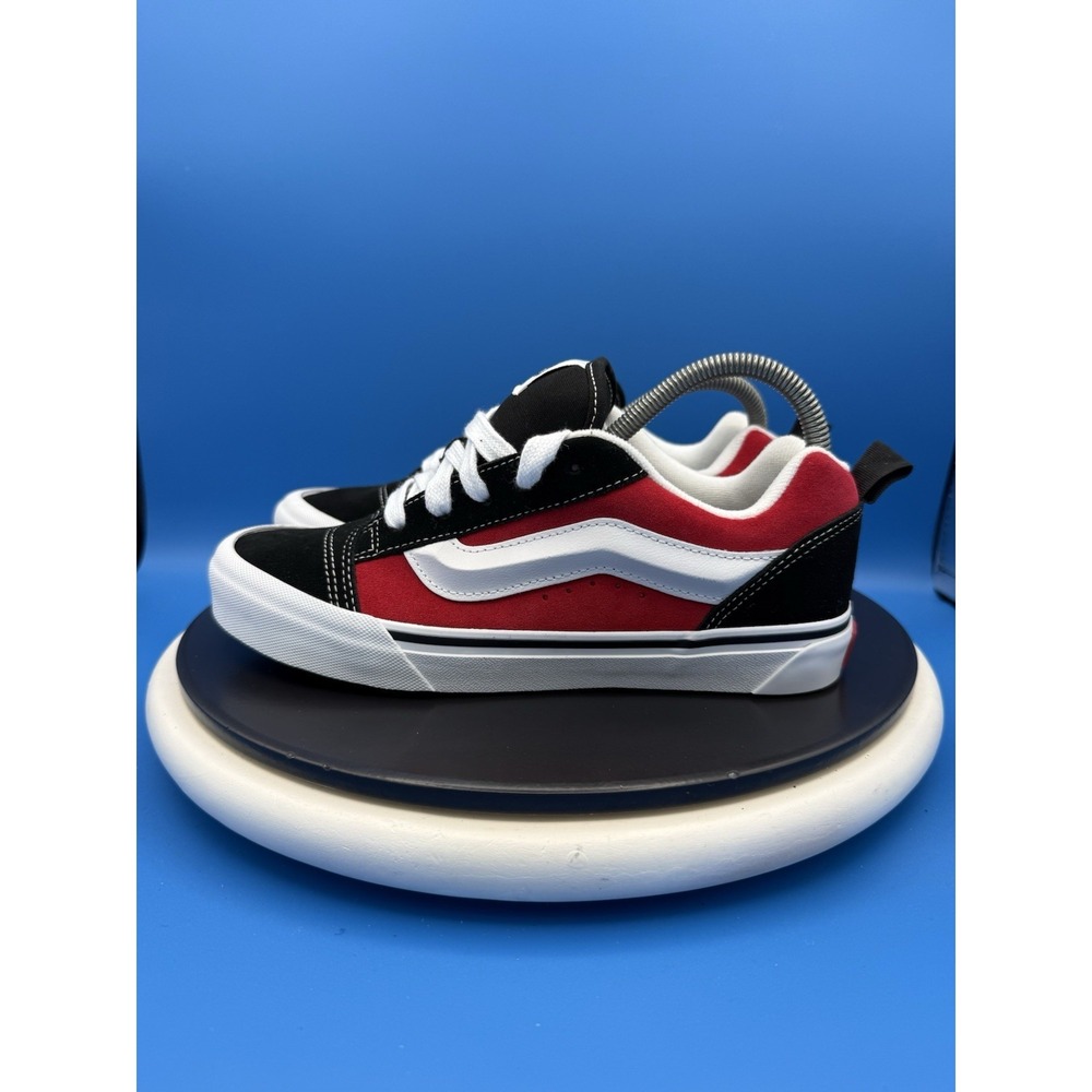 Vans Knu Skool Size 6Y Womens Size 7.5 Red True White Black Skate Shoes Sneakers